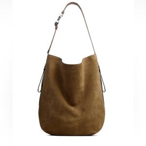 Rag & Bone Riser Carryall shoulder bag in olive suede Great condition.